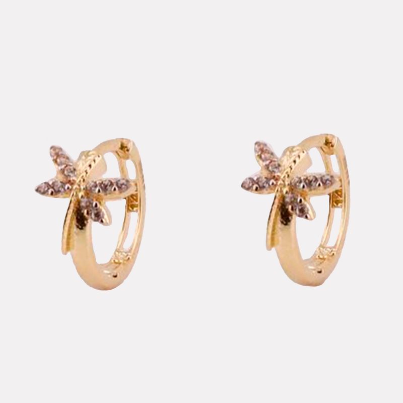 Aretes Huggie Libelula C/p 14K 1.7g