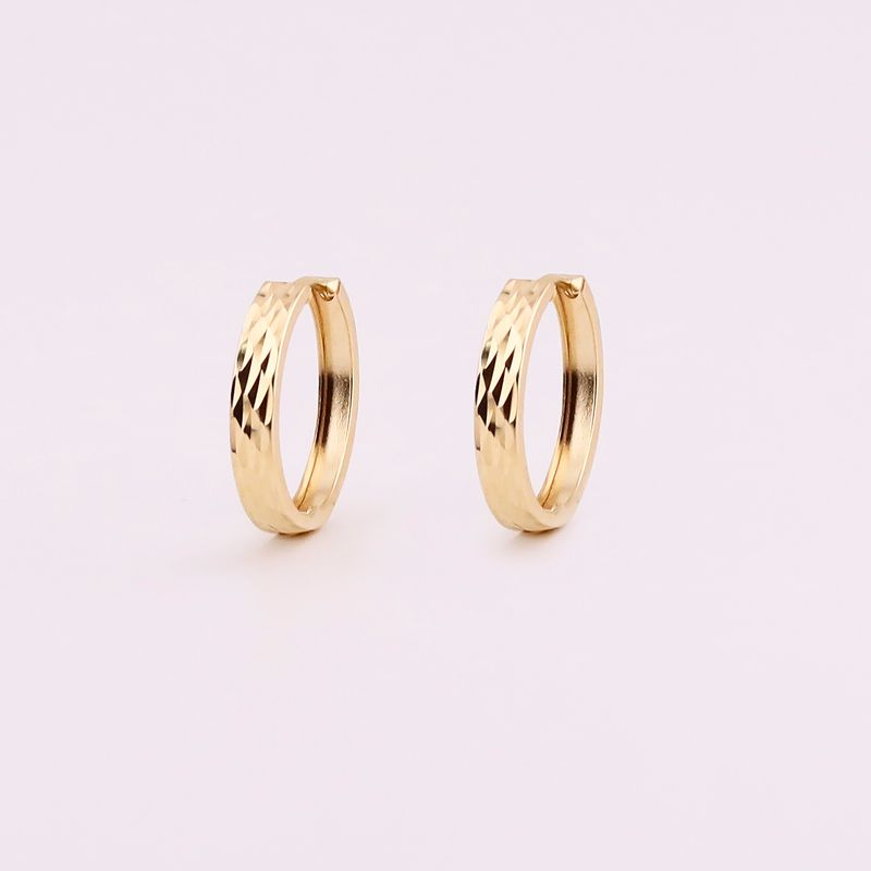 Aretes Huggie Redondo Diamant. 14k 1.7g