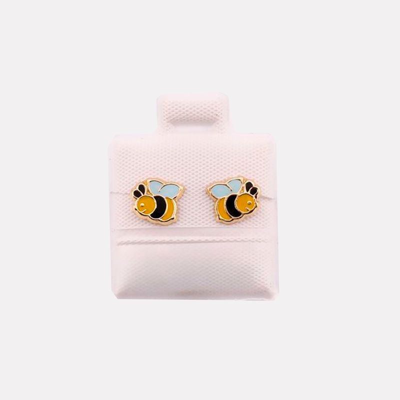 Broqueles Abeja Esmaltada 10K 0.2g