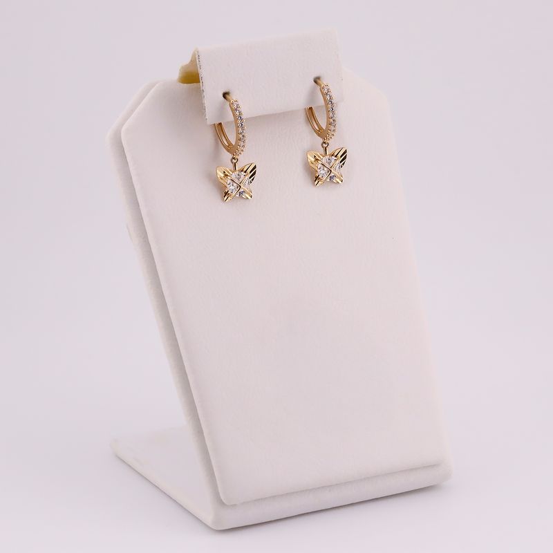 Aretes Huggies Mariposa C/piedras Bns. 14k 2g