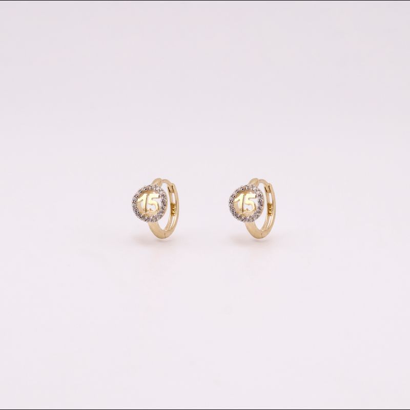 Aretes Huggie 15 Años  C/p 14k 1.6g