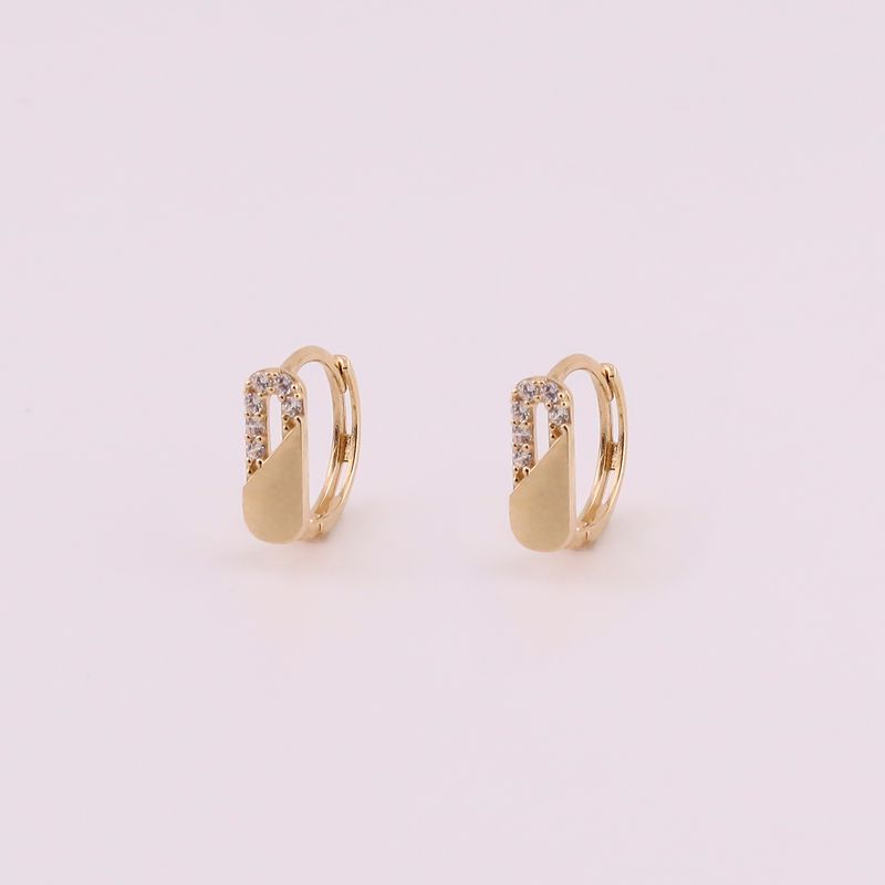Aretes Huggies Clip C/piedras Bns. 14k 1.3g