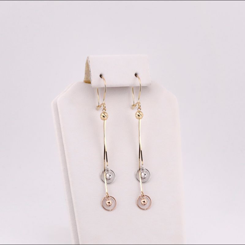 Aretes Largos Borlas 14k 2g