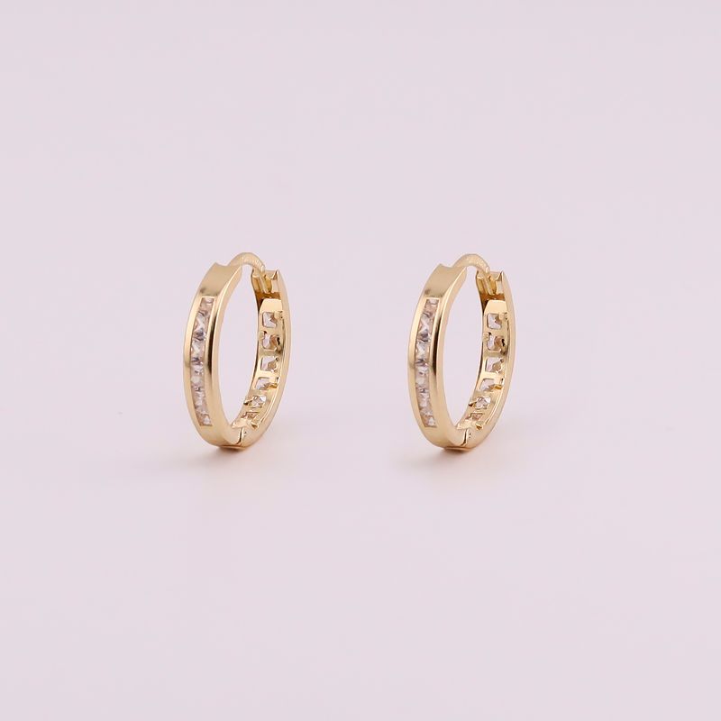 Aretes Huggies C/p  Bca 14k 2.3g