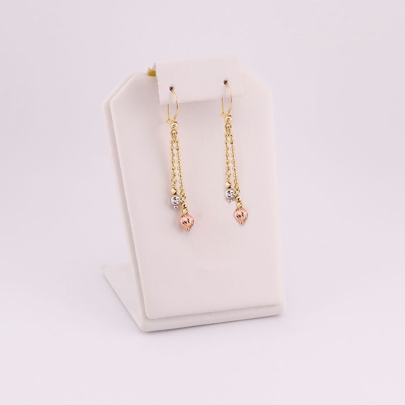 Aretes Largos Borlas 14k 2.6g