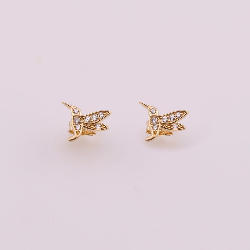 Aretes Colibrí 14k. 1.4g