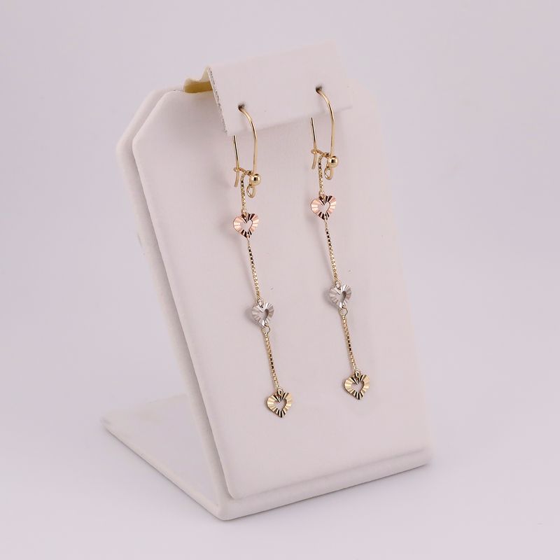 Aretes Largos Crzones 3tns 14k 1.4g