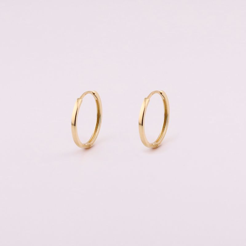 Aretes Huggie  Liso  14k 2.1g