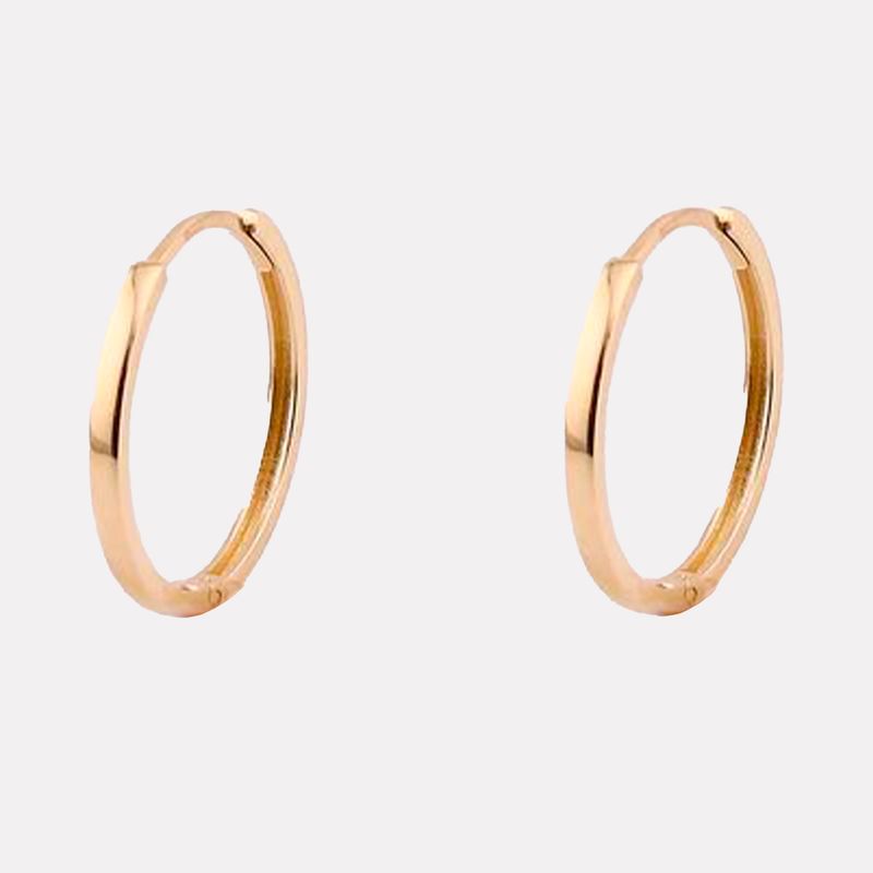 Aretes Huggie Liso 14K 2.1g