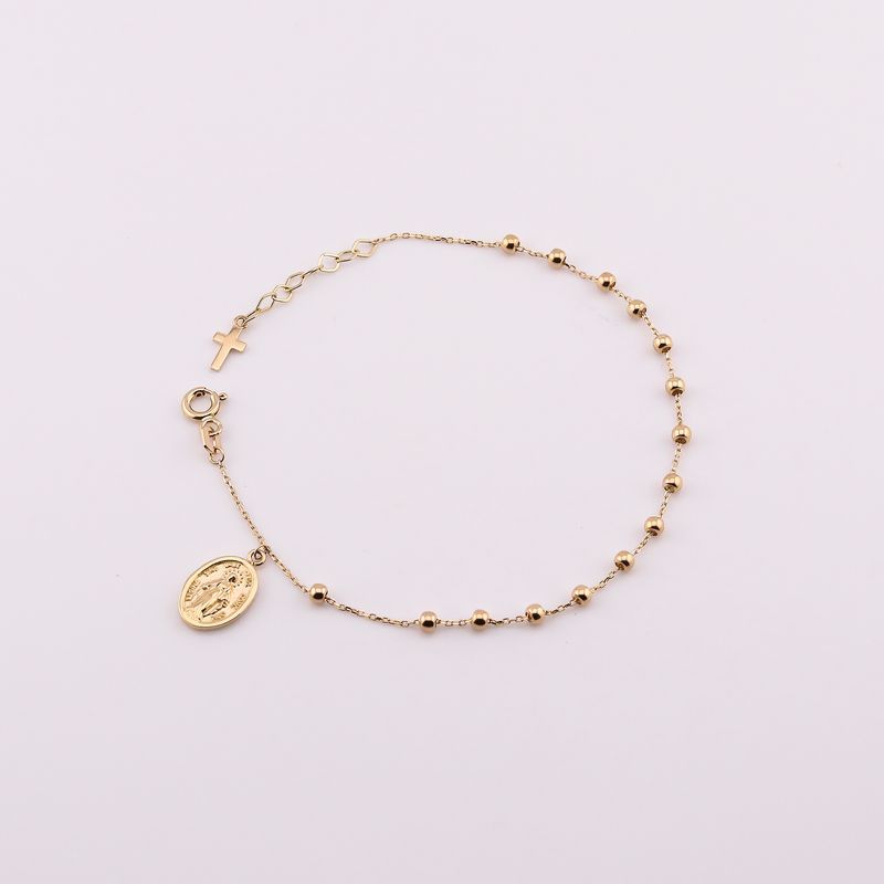 Pulsera Misterio Liso  14k2.4g 17cm