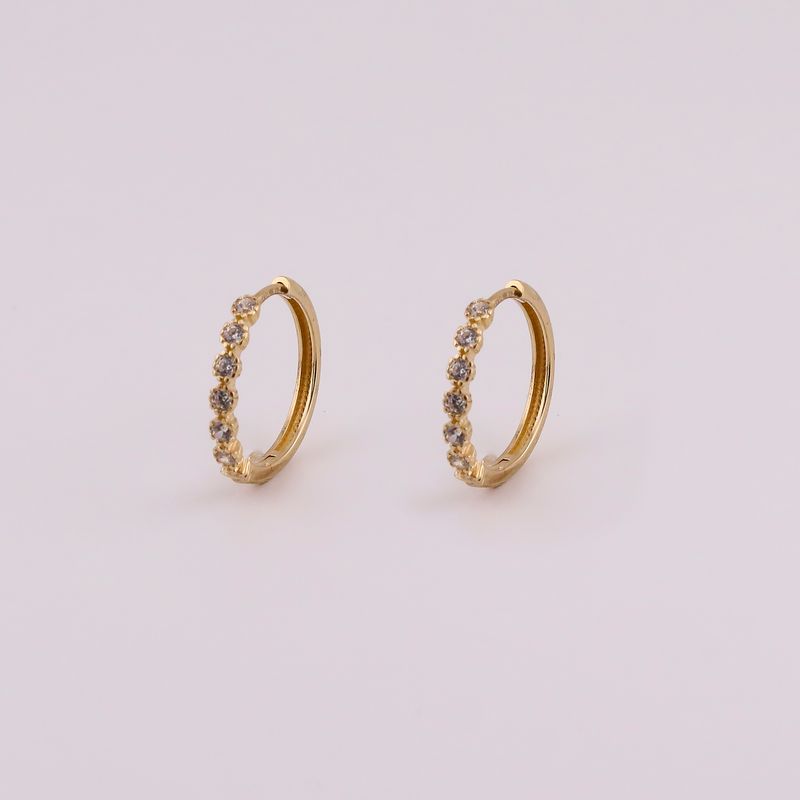 Aretes Huggie  C/p  Biselada 14k 2.4g