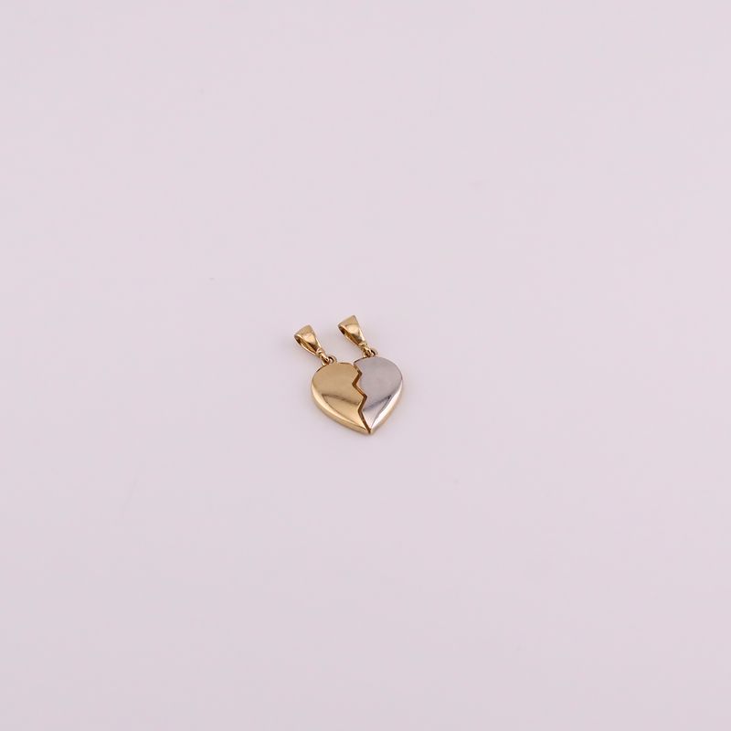 Dije Corazon Partido Liso 14k 1.4g