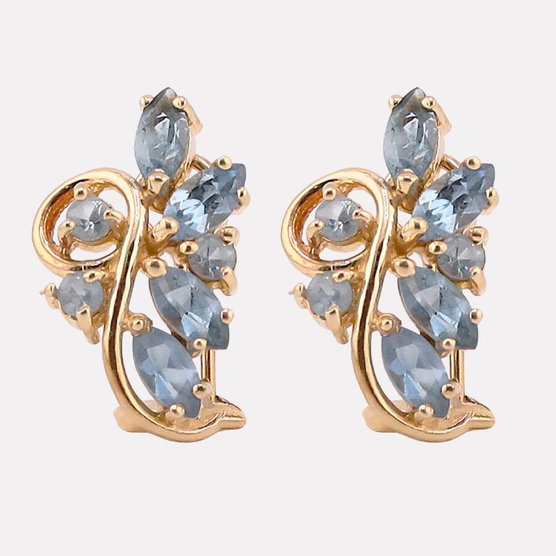 Aretes C/p Azul 14k 5g