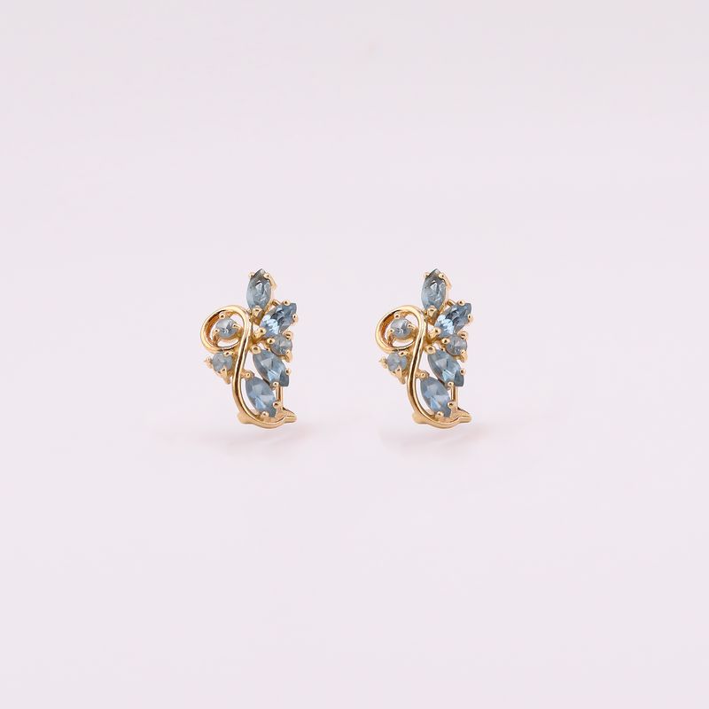 Aretes C/p Azul 14k 5g