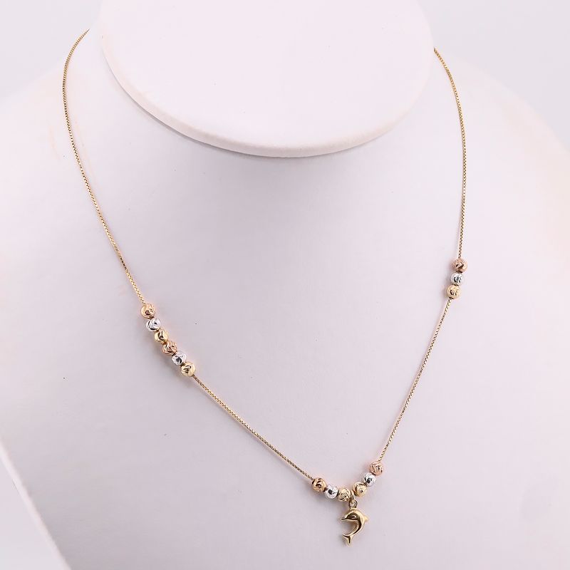 Gargantilla Delfin C/borlas 14k 4g