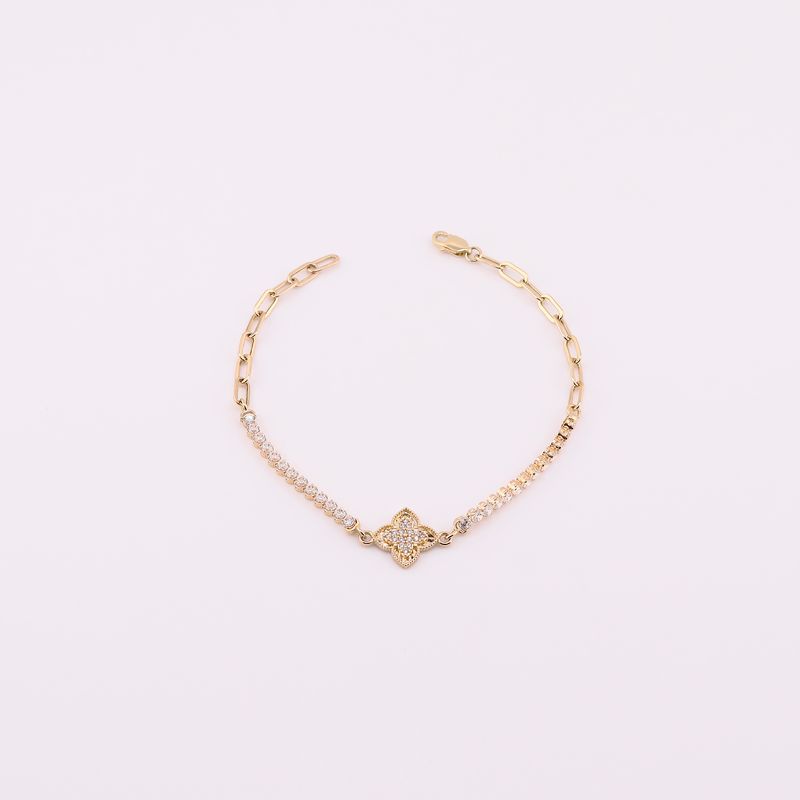 Pulso Tenis Flor 14k 3.2g 18cm