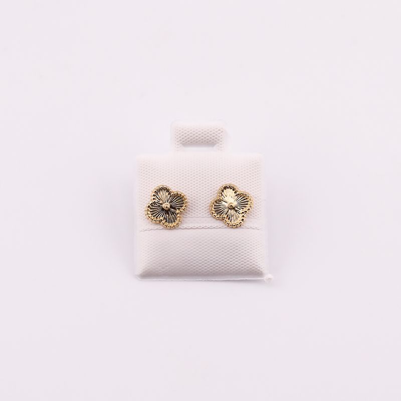 Broqueles Flor De 4 Hojas 10k 0.2g