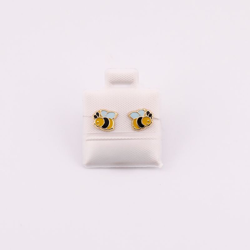 Broqueles Abeja Esmaltada 10k 0.2g
