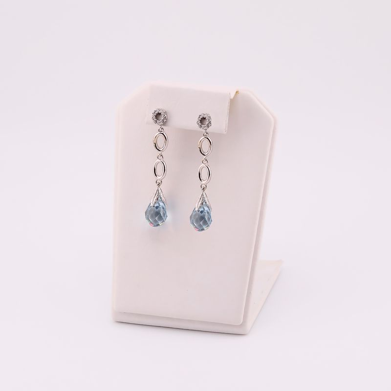 Aretes Colg. C/p Azul 14k 5.8g