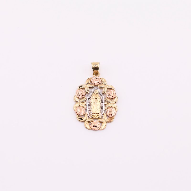 Dije Virgen C/flores 14k 4.2g