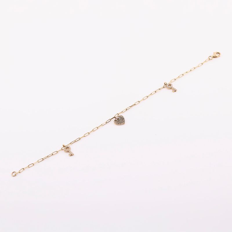Pulsera Colgantes 14k 2.4g 17cm