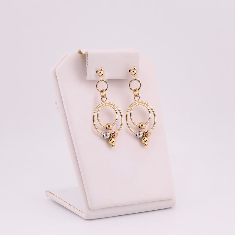 Aretes Circulos C/p Borlas Tns 14k 4.4g