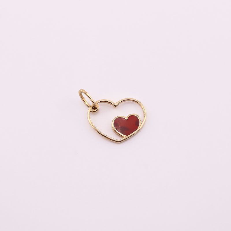 Dije Doble Corazon 14k 2.3g