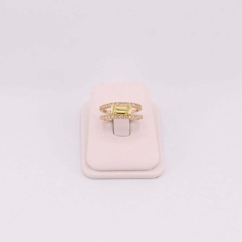 Anillo Piedra Amarilla 14k 4.9g #7