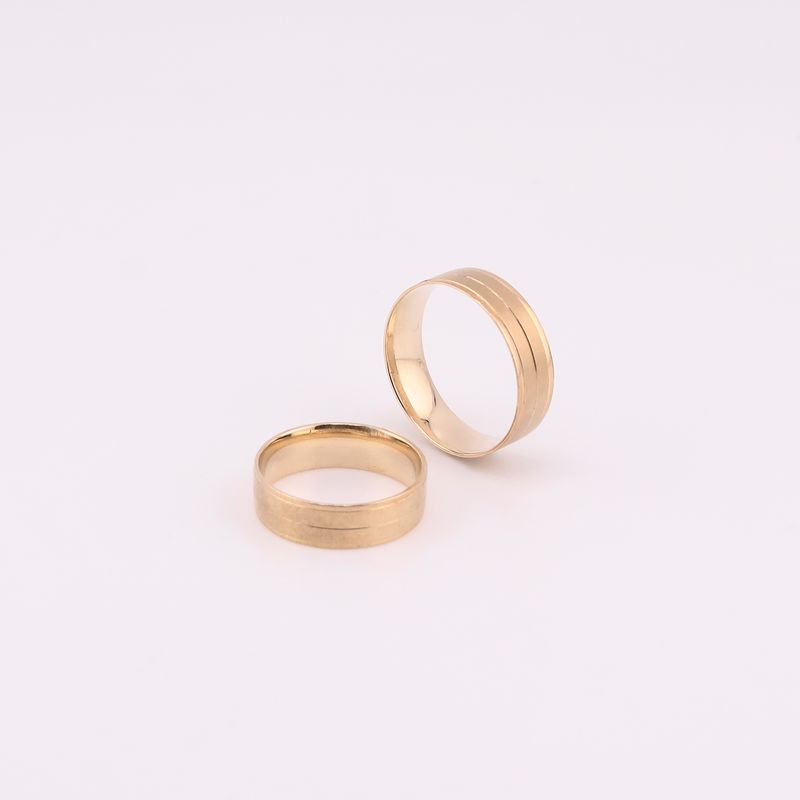 Argollas Satinadas 14k 8g #7.5 #9