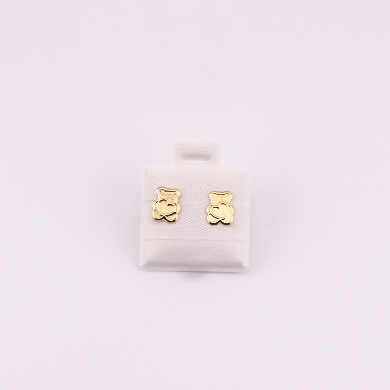 Broqueles Oso Platinado 10k 0.3g