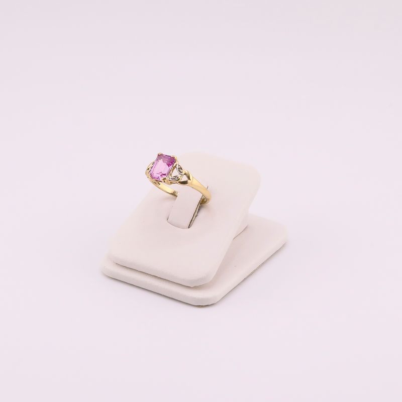 Anillo C/p Rosa Cuad. 10k 2.3g #7