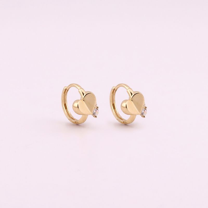Aretes Huggies Corazon 14k 1.8g