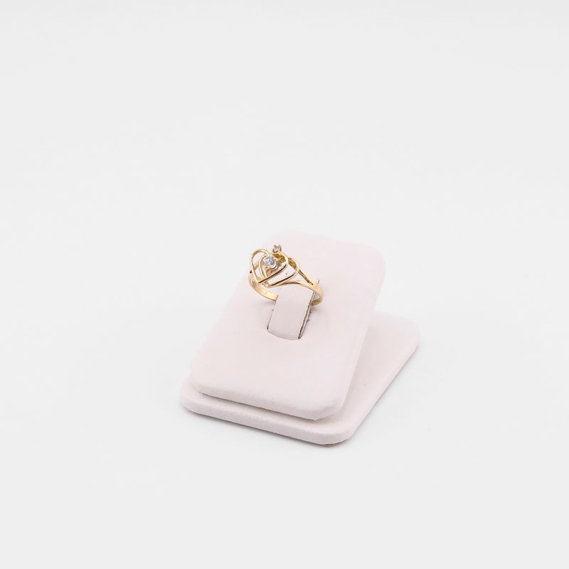 Anillo Doble Corazon C/p 14k 1.4g #4.5