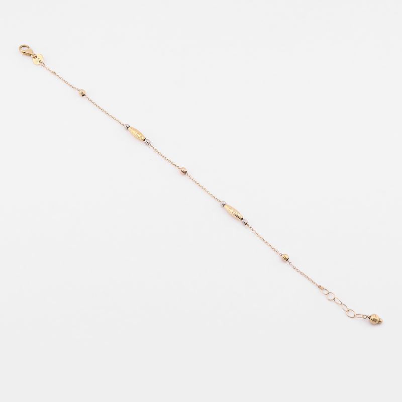 Pulsera Borlas 2 Tns. 14k 1.6g 19.5cm