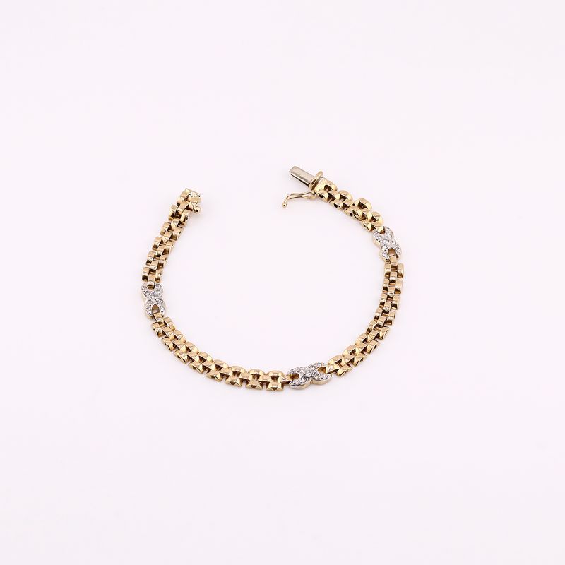 Pulso Tipo Rolex X C/p 14k 9.7g 17.5cm