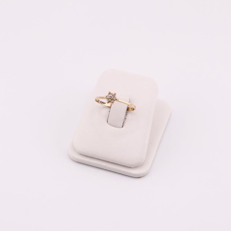 Anillo Flor C/p 14k 1.1g #8.5