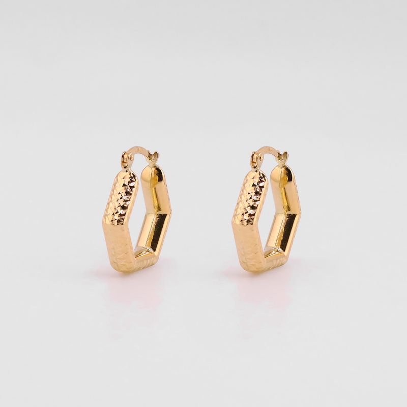 Arracadas Hexagono Relim. 14k 2.4g