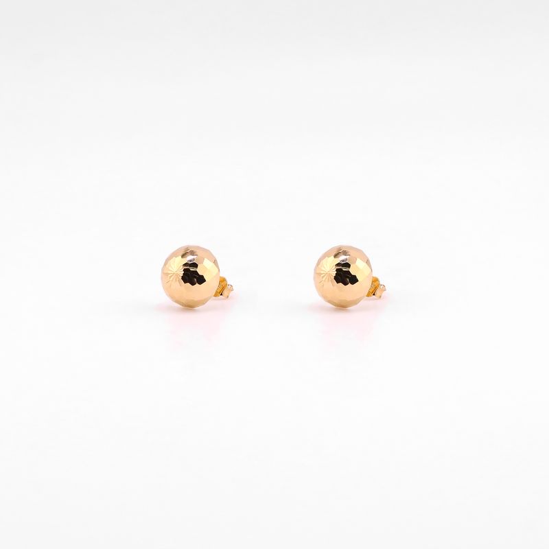 Aretes Hongo Facetado 14k 1.9g