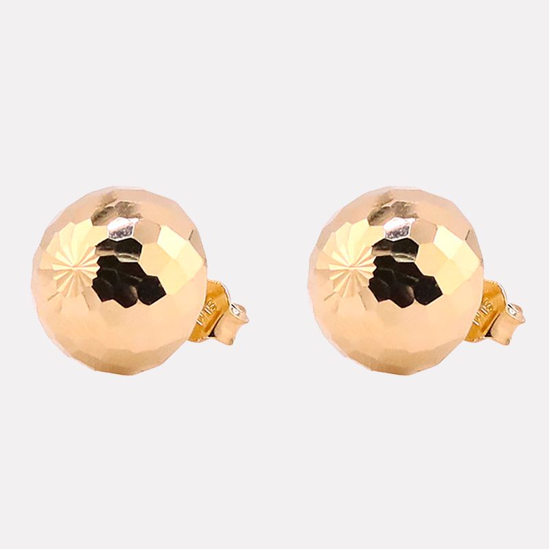 Aretes Hongo Facetado 14k 1.9g