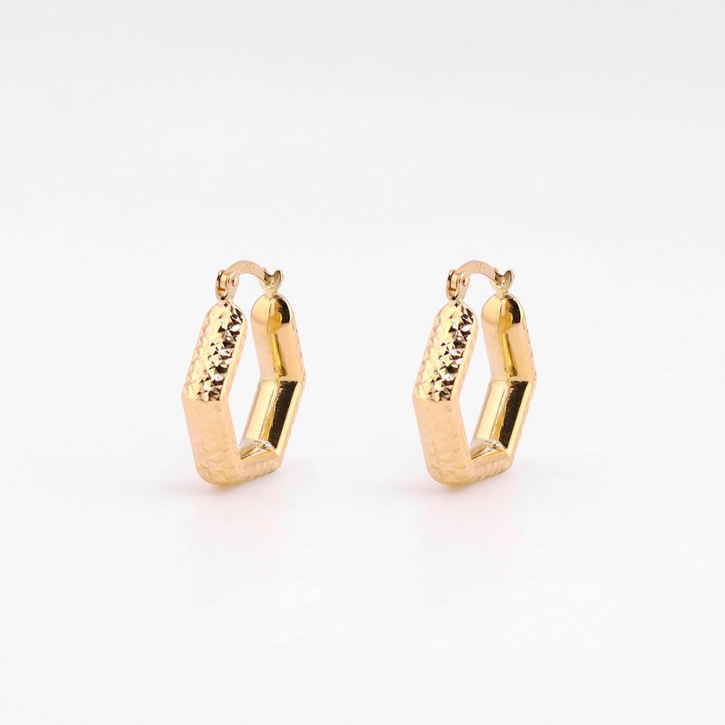 Arracadas Hexagono Relim. 14k 2.4g