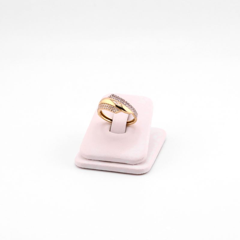 Anillo Doble Linea C/p 14k 2.2g#8.5