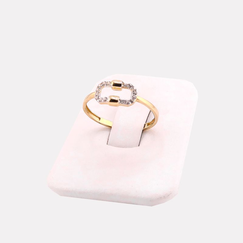 Anillo Rect. C/p 14k 1.2g #7.5