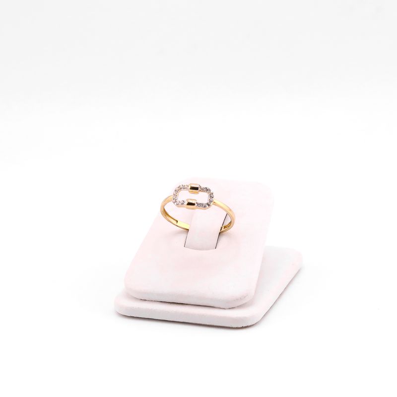 Anillo Rect. C/p 14k 1.2g #7.5