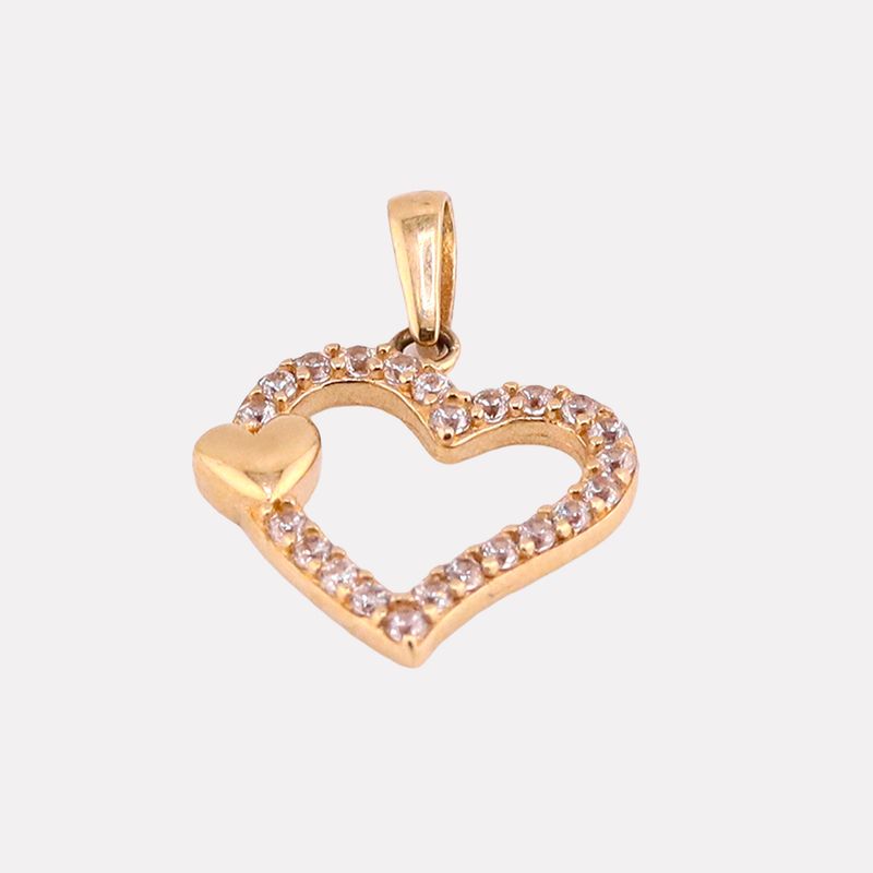 Dije Silueta Doble Corazon C/p 14k 1g