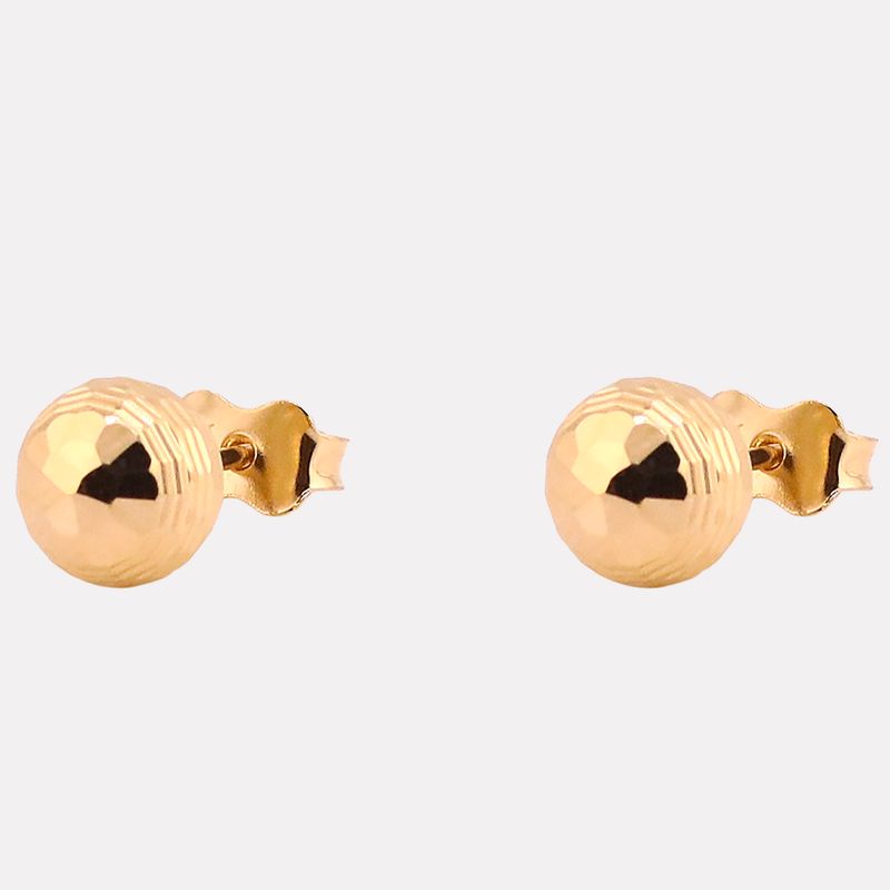 Aretes Esfera Relimada 14k 1g