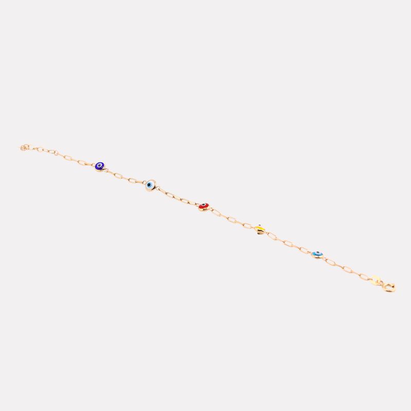 Pulsera Ojitos 14k1.5g 17.5cm
