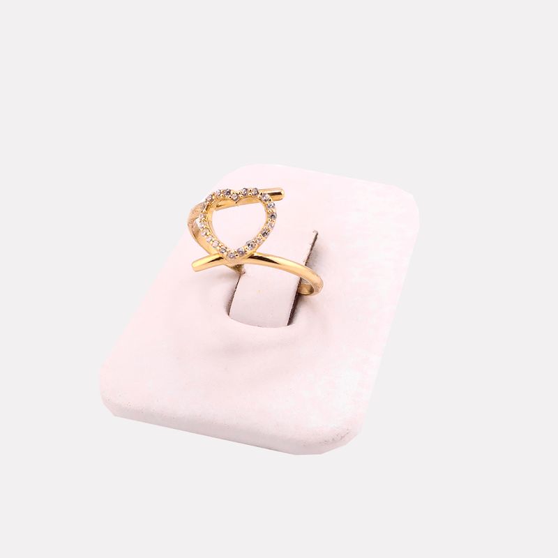 Anillo 2 Lineas Corazon  14k 1.6g #7