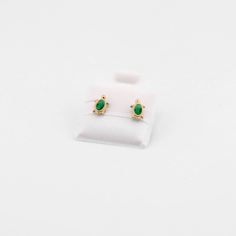 Broqueles Tortuga Bolitas 10k 0.3g