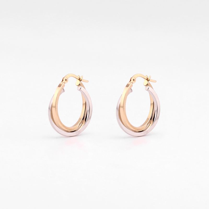 Arracadas Ovalos  Dobles Tnos  14k 1.4g