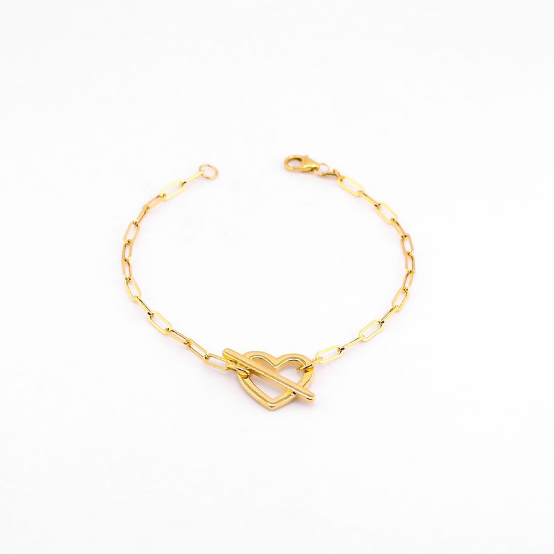 Pulsera Corazon 14k 2.3g 18cm